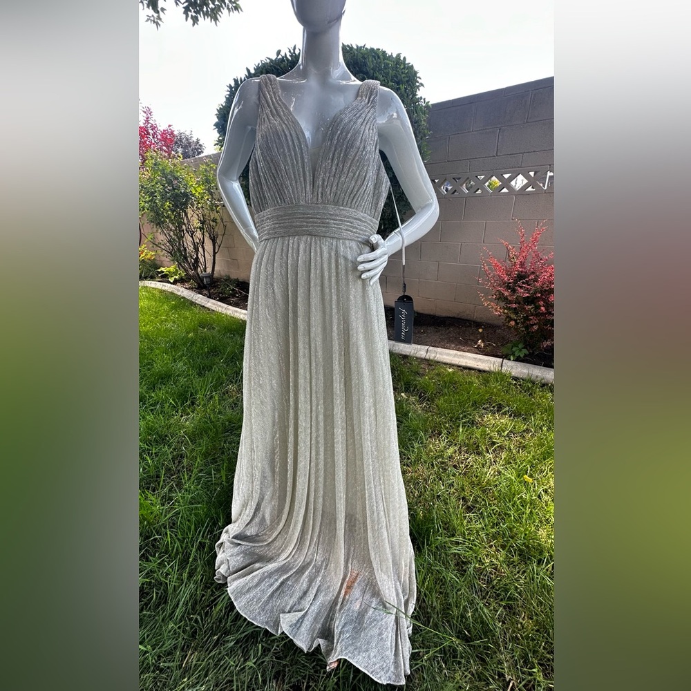 Elegant Silver Evening Gown RH88